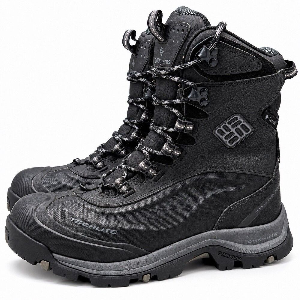 Columbia Bugaboot Plus Omni Heat 200g Waterproof Boots Mens 9.5 Wide Black